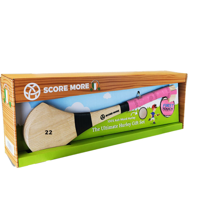 Size 22 Hurley Gift Set 100% Ash with First Touch Sliotar in presentation box- 6 colours to choose from!