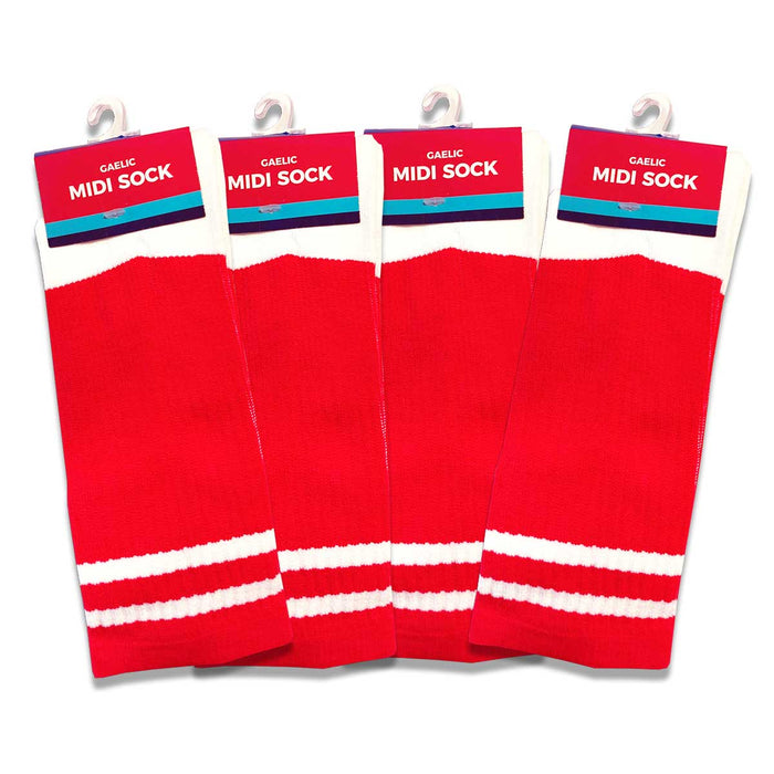 kids red midi sock