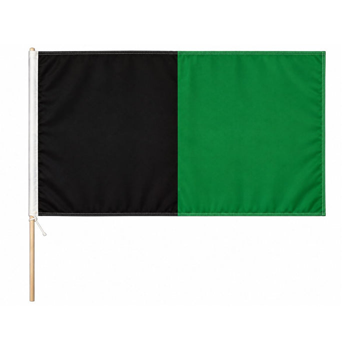 Score More Flag with Pole 3x2 ft Black and Green