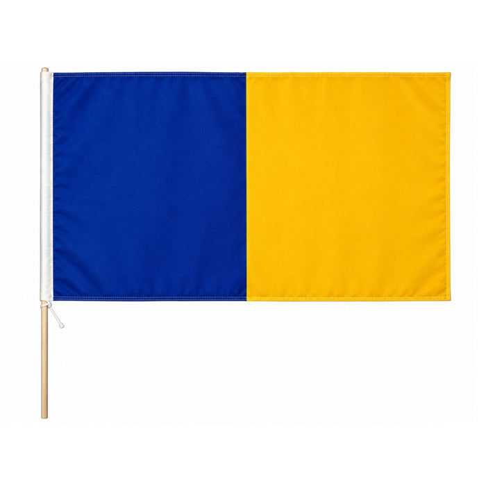Score More Flag with Pole 3x2 ft Blue and Gold
