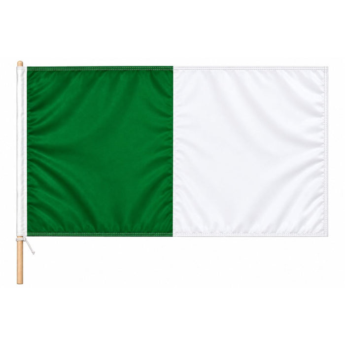 Score More Flag with Pole 3x2 ft Green and White