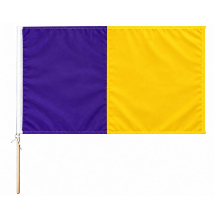 Score More Flag with Pole 3x2 ft Purple and Gold