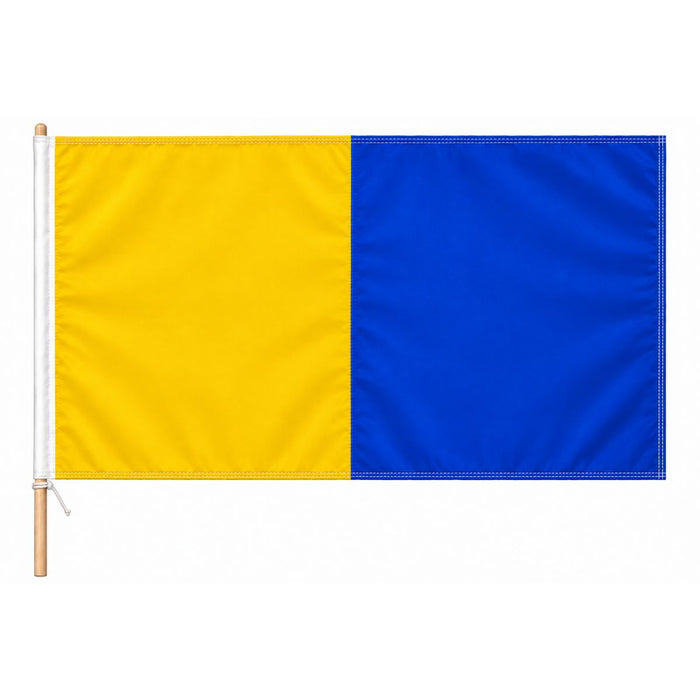 Score More Flag with Pole 3x2 ft Yellow and Blue