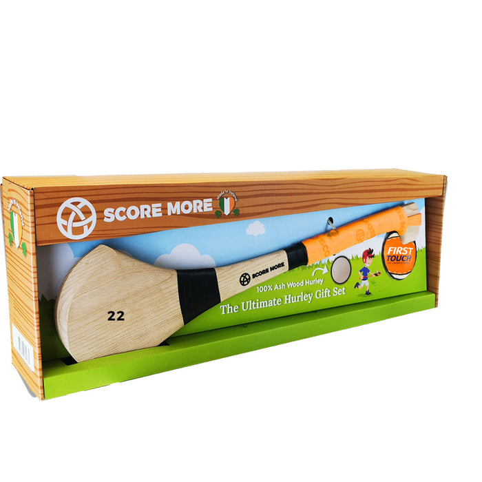 Size 22 Hurley Gift Set 100% Ash with First Touch Sliotar in presentation box- 6 colours to choose from!