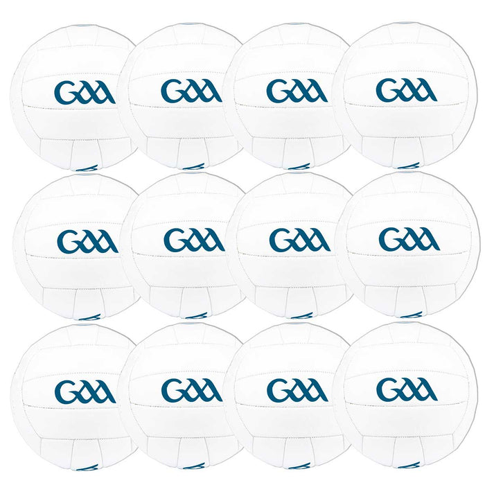 GAA-GAELIC-TRAINER-FOOTBALL-SIZE-5-12-PACK-WHITE-BUNDLE