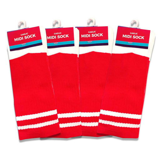 kids red midi sock 