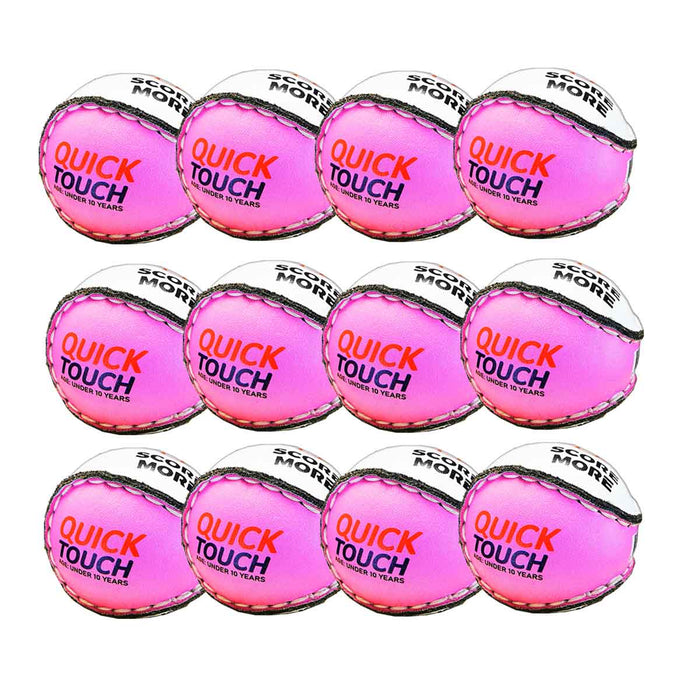 QUICK-TOUCH-SLIOTAR-12-PACK-PINK-SCORE-MORE