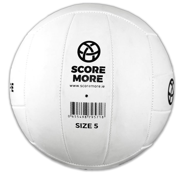 Score More Football Trainer Size 5 White PREPUMPED 70% recycled rubber