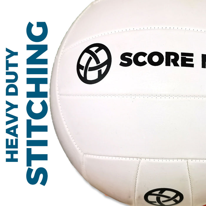 Score More Football Trainer Size 5 White PREPUMPED 70% recycled rubber